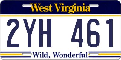 WV license plate 2YH461