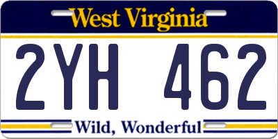 WV license plate 2YH462