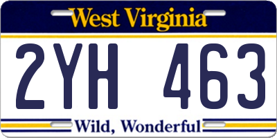 WV license plate 2YH463