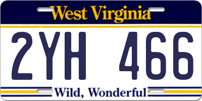 WV license plate 2YH466