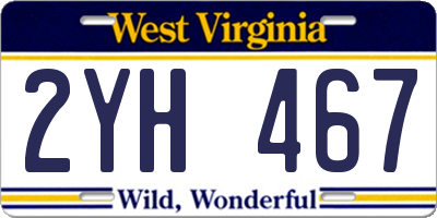 WV license plate 2YH467