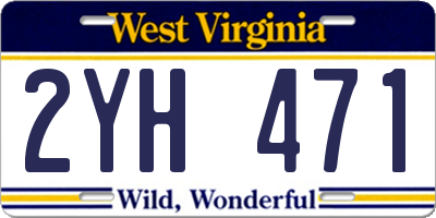 WV license plate 2YH471