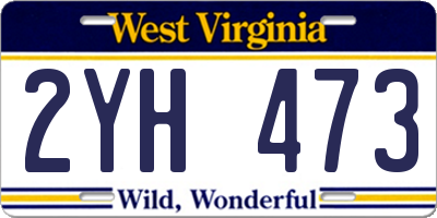 WV license plate 2YH473