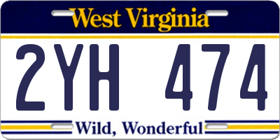 WV license plate 2YH474