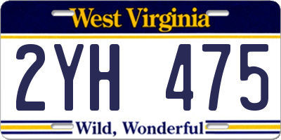 WV license plate 2YH475
