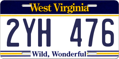 WV license plate 2YH476