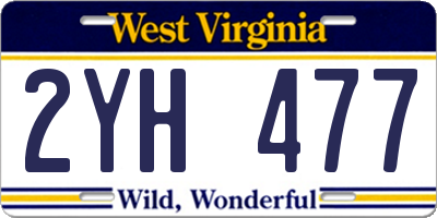 WV license plate 2YH477