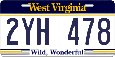 WV license plate 2YH478