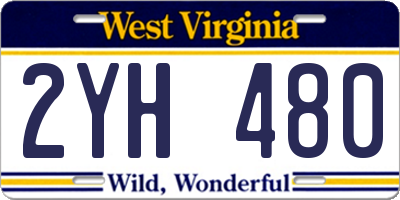 WV license plate 2YH480