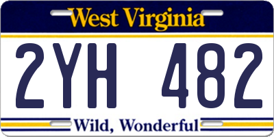 WV license plate 2YH482