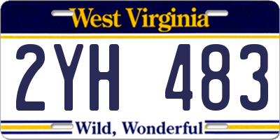 WV license plate 2YH483
