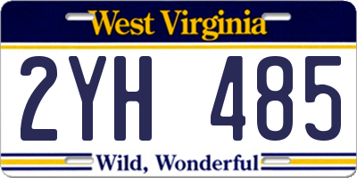 WV license plate 2YH485