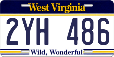 WV license plate 2YH486