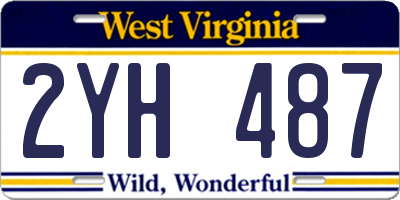 WV license plate 2YH487