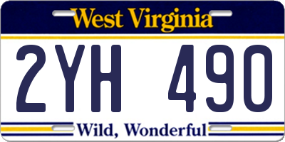 WV license plate 2YH490