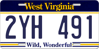 WV license plate 2YH491