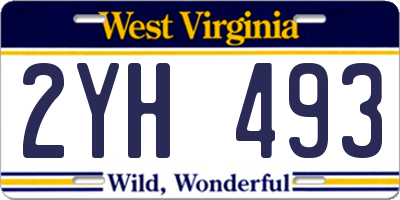 WV license plate 2YH493