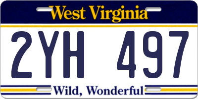 WV license plate 2YH497