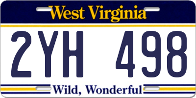 WV license plate 2YH498