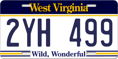WV license plate 2YH499