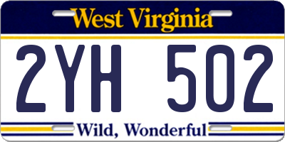 WV license plate 2YH502