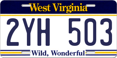 WV license plate 2YH503