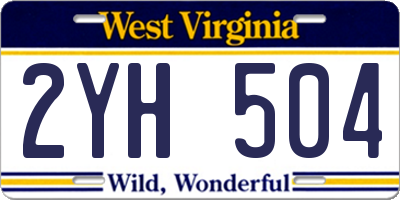 WV license plate 2YH504