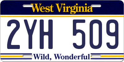 WV license plate 2YH509