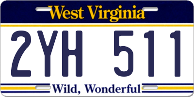 WV license plate 2YH511