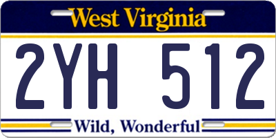 WV license plate 2YH512