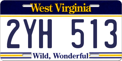 WV license plate 2YH513