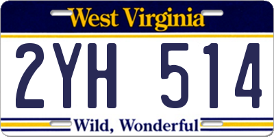 WV license plate 2YH514