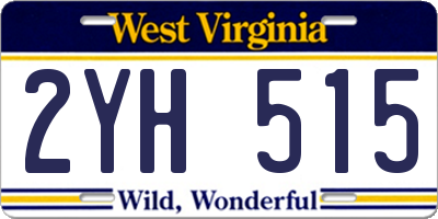 WV license plate 2YH515