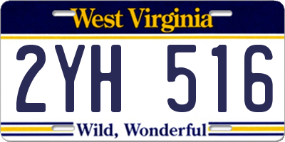 WV license plate 2YH516