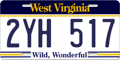 WV license plate 2YH517