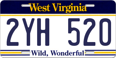 WV license plate 2YH520