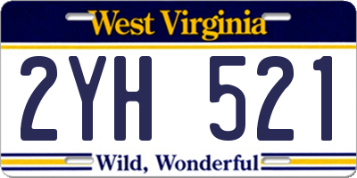 WV license plate 2YH521