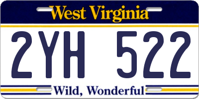 WV license plate 2YH522