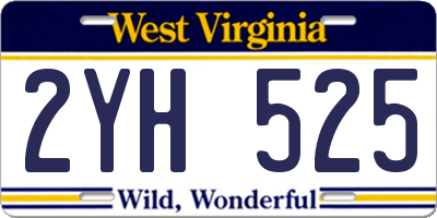 WV license plate 2YH525