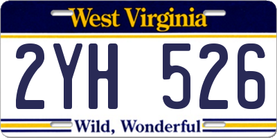 WV license plate 2YH526