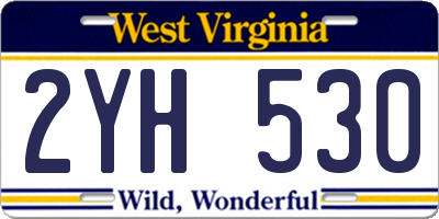 WV license plate 2YH530