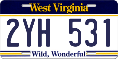 WV license plate 2YH531