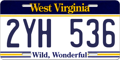 WV license plate 2YH536