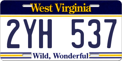WV license plate 2YH537