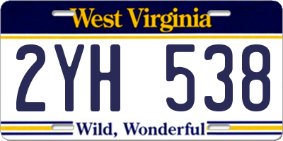 WV license plate 2YH538