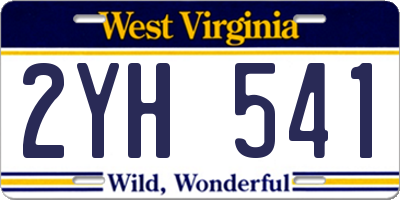 WV license plate 2YH541