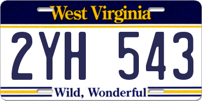 WV license plate 2YH543