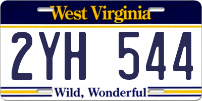 WV license plate 2YH544