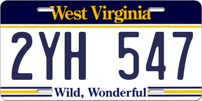 WV license plate 2YH547