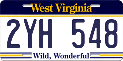 WV license plate 2YH548